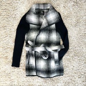 Cotton On gray black plaid tartan soft cardigan sweater jacket